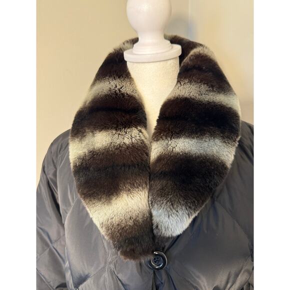 Belle Fare Kleve Puffer Coat Rabbit Fur Goose Down Stadium Coat Size S - Picture 4 of 13